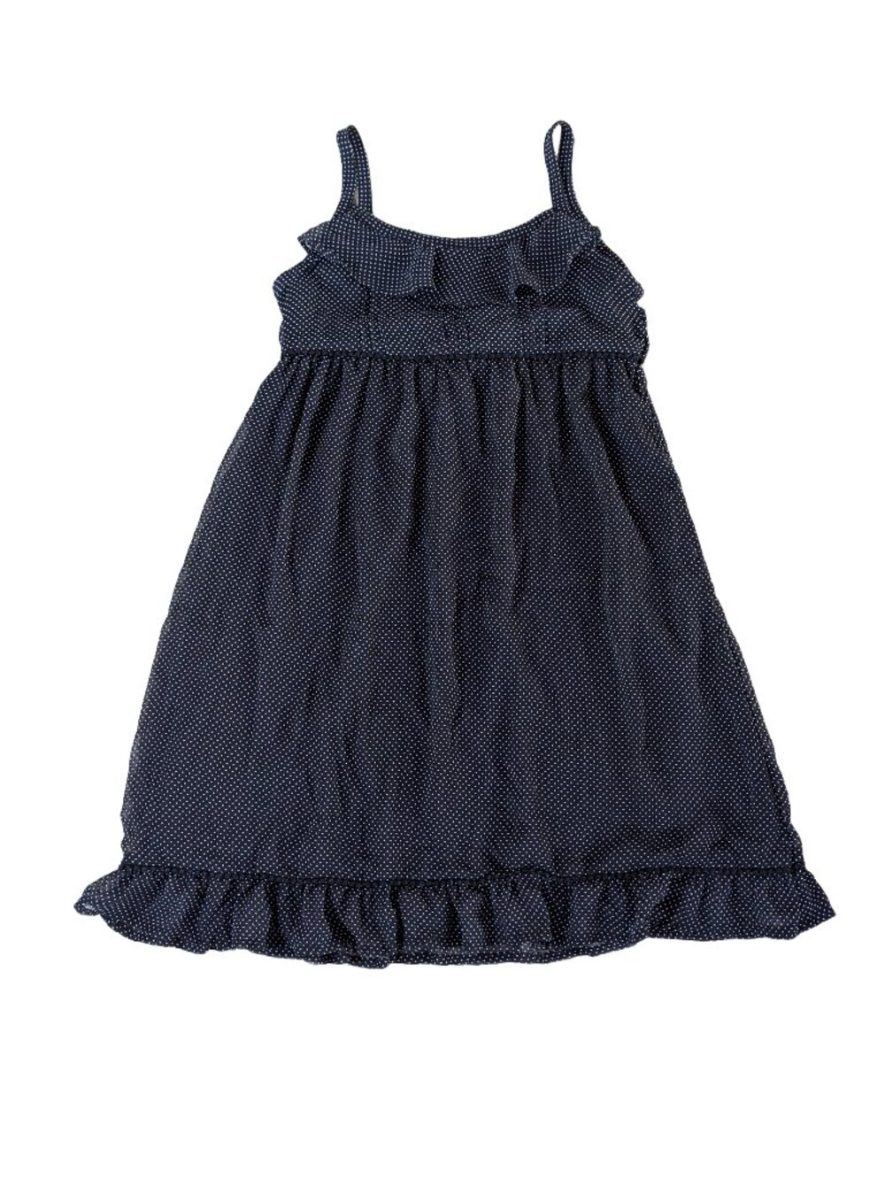 Cherokee girls black and white flowy dress polka dots ruffles size 7/8 VGUC